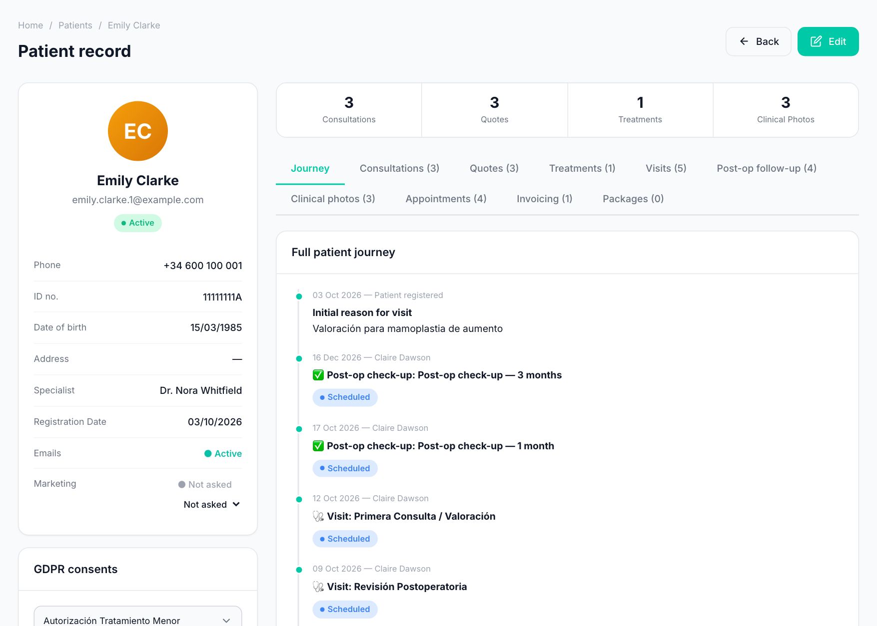 360° patient record in CirugiaNexa: The patient's full history on a single screen