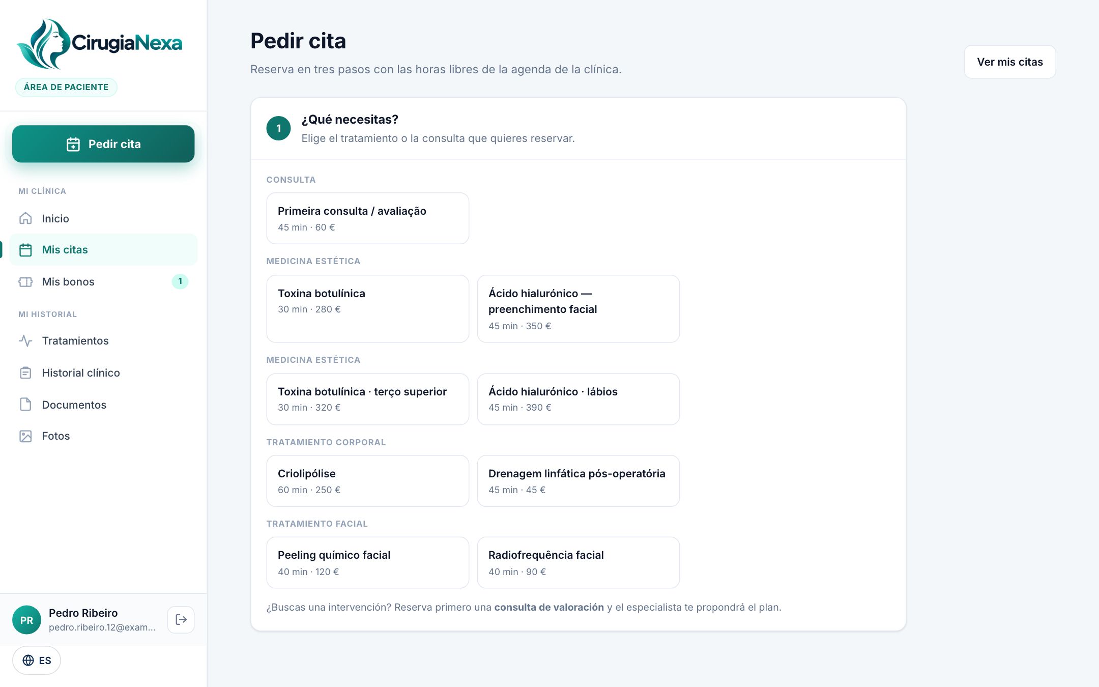 Marcações online com disponibilidade real